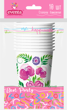Склянки паперові Eventa Українська колекція, в асортименті, 300 мл, 10 шт. - Pampik - 2