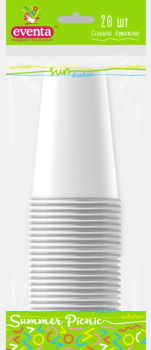 Склянки паперові Eventa білі, 175 мл, 20 шт. - Pampik