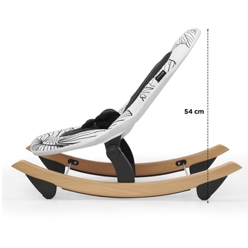 Шезлонг-гойдалка Kinderkraft Finio Black/White KKBFINOBLK0000, чорний з білим (00-00158786) - Pampik - 12