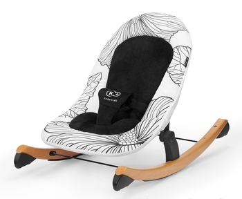 Шезлонг-гойдалка Kinderkraft Finio Black/White KKBFINOBLK0000, чорний з білим (00-00158786) - Pampik
