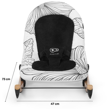 Шезлонг-гойдалка Kinderkraft Finio Black/White KKBFINOBLK0000, чорний з білим (00-00158786) - Pampik - 11