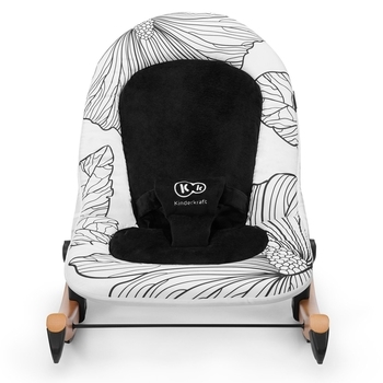 Шезлонг-гойдалка Kinderkraft Finio Black/White KKBFINOBLK0000, чорний з білим (00-00158786) - Pampik - 10