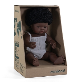 Кукла-пупс анатомическая Miniland, девочка-афроамериканка, 38 см (31154) - Pampik - 2