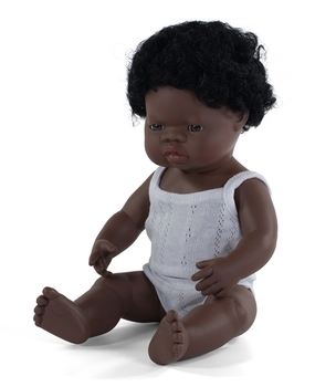 Кукла-пупс анатомическая Miniland, мальчик-афроамериканец, 38 см (31153) - Pampik