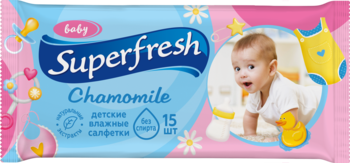 Вологі серветки Super Fresh Дитячі, 15 шт. - Pampik