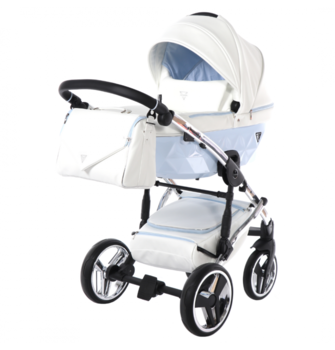 Універсальний візок 2 в 1 Junama Candy 02, білий з блакитним (J-Cy-02) - Pampik - 7