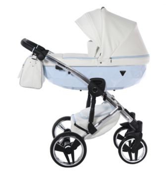 Універсальний візок 2 в 1 Junama Candy 02, білий з блакитним (J-Cy-02) - Pampik - 5