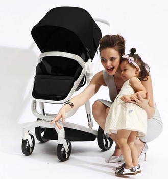 Універсальний візок 2 в 1 Ibebe i-stop 02, чорний на білій рамі (ib-is-02) - Pampik - 7