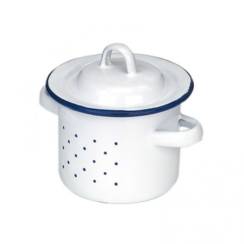 Высокая игрушечная кастрюлька NIC Эмаль, белый, 8 см (NIC530230) - Pampik