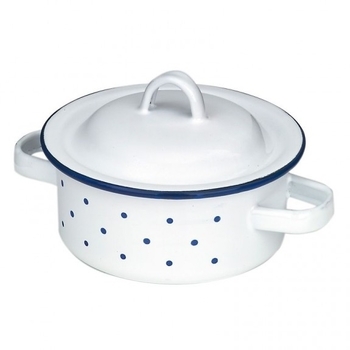 Игрушечная кастрюлька NIC Эмаль, белый, 12 см (NIC530204) - Pampik