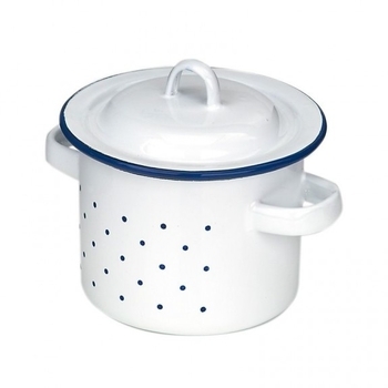 Высокая игрушечная кастрюлька NIC Эмаль, белый, 10 см (NIC530232) - Pampik