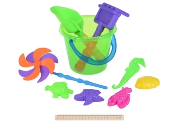 Набір для гри з піском Same Toy з Повітряною вертушкою, зелене відро, 9 предметів (HY-1206WUt-1) - Pampik - 2