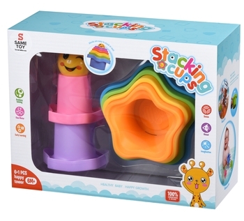 Набір для гри з піском Same Toy Stacking cups, 7 предметів (618-10Ut) - Pampik - 4