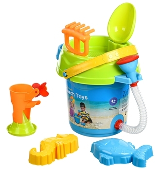 Набор для игры с песком Same Toy Ведерко голубое, 6 предметов (969Ut-1) - Pampik