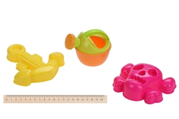 Набор для игры с песком Same Toy Ведерко красное, 6 предметов (909Ut-1) - Pampik - 3