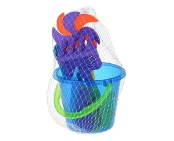 Набор для игры с песком Same Toy с Воздушной вертушкой, синее ведро, 9 предметов (HY-1206WUt-3) - Pampik - 8