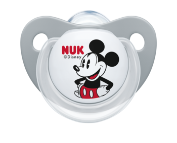Ортодонтическая силиконовая пустышка Nuk Trendline Disney Mickey, 6-18 мес., серый и белый, 2 шт. (10176213) - Pampik - 3