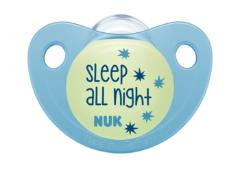 Ортодонтическая силиконовая пустышка Nuk Trendline Day&Night, 6-18 мес., голубой, 2 шт. (10176247) - Pampik - 3