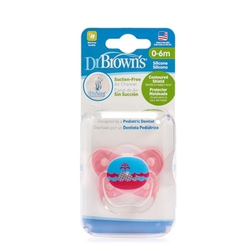 Силіконова пустушка Dr. Brown's PreVent Метелик, 0-6 міс., рожевий (PV11307-ES) - Pampik - 2