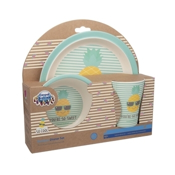 Набір посуду Canpol Babies So Cool Ананас, 3 елементи, бірюзовий (9/226_tur) - Pampik - 6