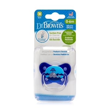 Силиконовая пустышка Dr. Brown's PreVent Бабочка, 0-6 мес., синий (PV11407-ES) - Pampik - 2