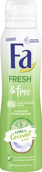 Дезодорант-спрей Fa Fresh&Free Лайм-Кокос с магний-комплексом, 150 мл - Pampik
