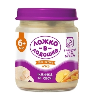 М'ясне пюре Ложка в долоньці Індичка і овочі, 100 г - Pampik