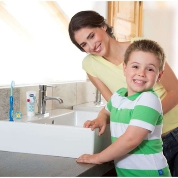 Дитяча зубна щітка для молочних зубів Chicco Левеня, 3-6 років, синій - Pampik - 3