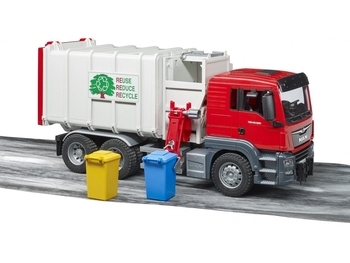 Сміттєвоз Bruder MAN TGS, 1:16, червоний з сірим (3761) - Pampik - 3