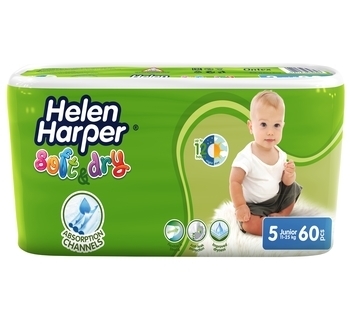 Підгузки на липучках Helen Harper Soft & Dry Junior 5 (11-25 кг), 60 шт. - Pampik - 2