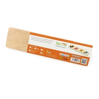 Рамка-вкладиш Viga Toys з ручками М'ясо і риба (44533) - Pampik - 3