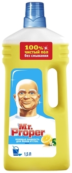 Миюча рідина для підлоги і стін Mr. Proper Лимон, 1,5 л - Pampik