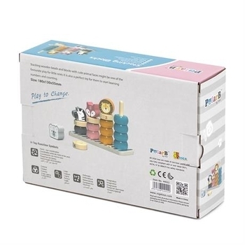 Набір для навчання Viga Toys PolarB Тварини з блоків (44022) - Pampik - 8