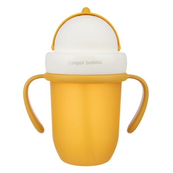 Поїльник із силіконовою трубочкою Canpol Babies Matte Pastels, 210 мл, жовтий (56/522_yel) - Pampik