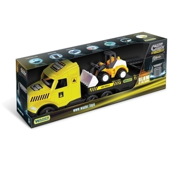 Вантажівка з бульдозером Wader Magic Truck Technic, жовтий з чорним (36430) - Pampik