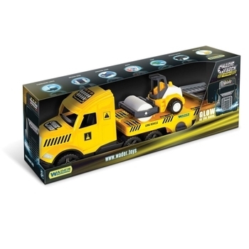 Вантажівка з катком Wader Magic Truck Technic, жовтий з чорним (36450) - Pampik