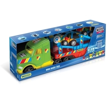 Вантажівка з авто-баггі Wader Magic Truck Basic, червоний із зеленим (36350) - Pampik - 2