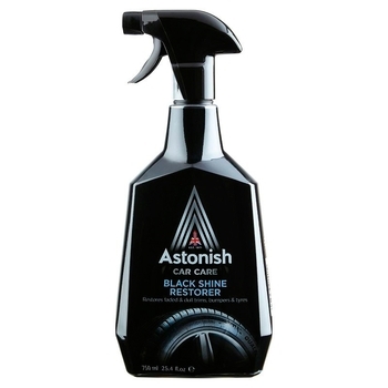 Реставратор чорного кольору шин, бамперів і зовнішніх панелей автомобіля Astonish Black Shine Restorer, 750 мл - Pampik