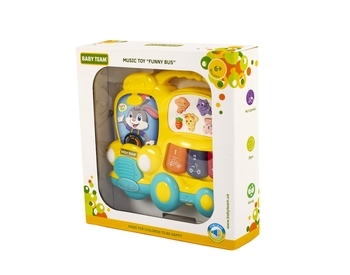 Игрушка музыкальная Baby Team Автобус, желтый (8633) - Pampik - 4