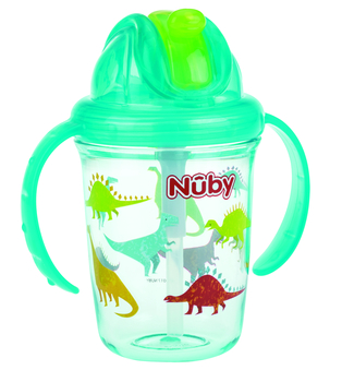 Поїльник Nuby, з трубочкою-непроливайкою, 240 мл, бірюзовий (NV0414017aqua) - Pampik