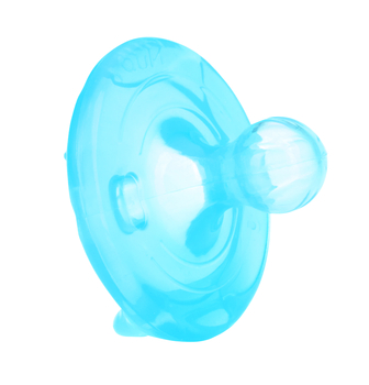 Силиконовая пустышка Nuby Вишенка, с естественным движением соска, 0-6 мес., синий (NV0202001SCSblue) - Pampik