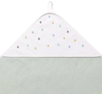 Рушник з капюшоном BabyOno Крапельки, 100х100 см, сірий з білим (142/11) - Pampik - 2