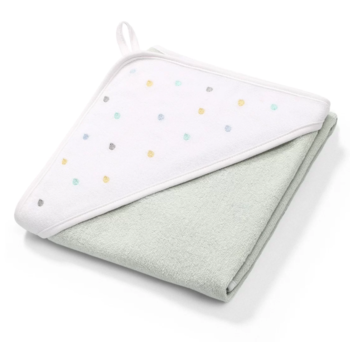 Рушник з капюшоном BabyOno Крапельки, 100х100 см, сірий з білим (142/11) - Pampik