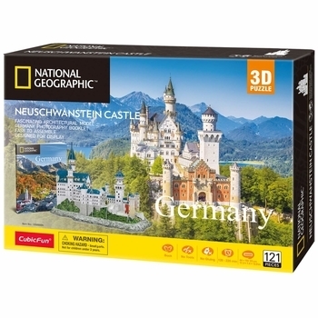 Пазл 3D CubicFun National Geographic Замок Нойшванштайн, 121 ел. (DS0990h) - Pampik