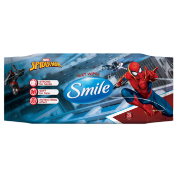 Влажные салфетки Smile Antibacterial Marvel, 72 шт. - Pampik - 2