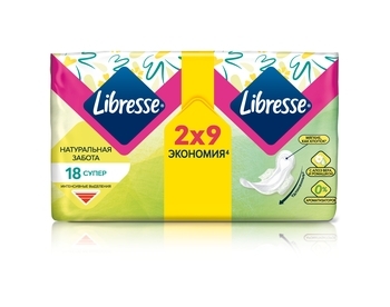 Гігієнічні прокладки Libresse Natural Care Ultra Super, 18 шт. - Pampik - 2