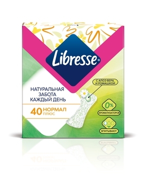 Ежедневные прокладки Libresse Natural Care Normal, 40 штук - Pampik - 2