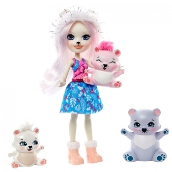 Набір ляльок Enchantimals Сім'я Білій ведмедиці Пристін (GJX47) - Pampik