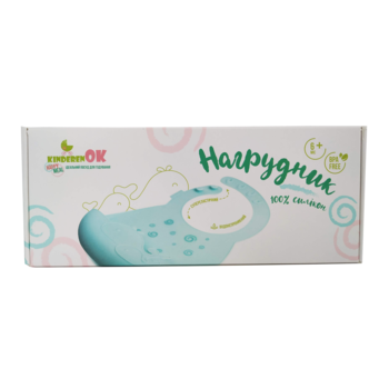 Дитячий нагрудник Kinderenok Happy Meal силіконовий, блакитний (310520) - Pampik - 7