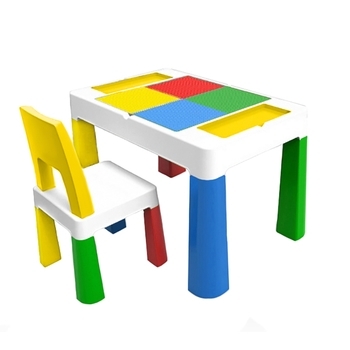 Детский функциональный столик и стульчик Poppet 5 в 1, желтый (PP-002Y) - Pampik